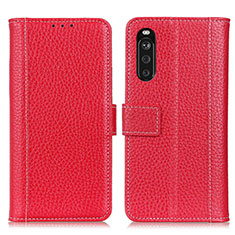 Handytasche Stand Schutzhülle Flip Leder Hülle M14L für Sony Xperia 10 III SOG04 Rot