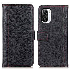 Handytasche Stand Schutzhülle Flip Leder Hülle M14L für Xiaomi Redmi K40 Pro 5G Schwarz