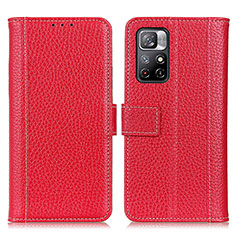 Handytasche Stand Schutzhülle Flip Leder Hülle M14L für Xiaomi Redmi Note 11 5G Rot