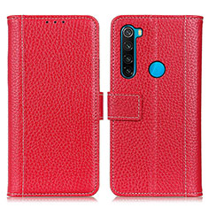 Handytasche Stand Schutzhülle Flip Leder Hülle M14L für Xiaomi Redmi Note 8 (2021) Rot