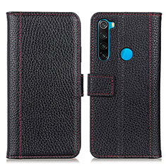 Handytasche Stand Schutzhülle Flip Leder Hülle M14L für Xiaomi Redmi Note 8 (2021) Schwarz