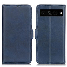 Handytasche Stand Schutzhülle Flip Leder Hülle M15L für Google Pixel 7 Pro 5G Blau