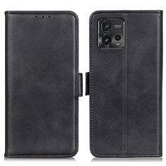 Handytasche Stand Schutzhülle Flip Leder Hülle M15L für Motorola Moto G72 Schwarz