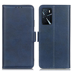 Handytasche Stand Schutzhülle Flip Leder Hülle M15L für Oppo A16 Blau