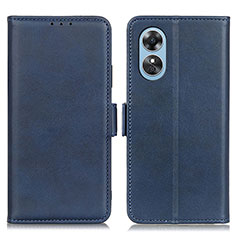 Handytasche Stand Schutzhülle Flip Leder Hülle M15L für Oppo A17 Blau