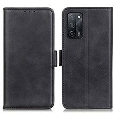 Handytasche Stand Schutzhülle Flip Leder Hülle M15L für Oppo A53s 5G Schwarz