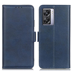 Handytasche Stand Schutzhülle Flip Leder Hülle M15L für Oppo A56S 5G Blau