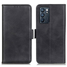 Handytasche Stand Schutzhülle Flip Leder Hülle M15L für Oppo Reno6 5G Schwarz