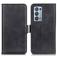 Handytasche Stand Schutzhülle Flip Leder Hülle M15L für Oppo Reno6 Pro+ Plus 5G Schwarz