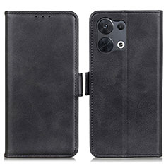 Handytasche Stand Schutzhülle Flip Leder Hülle M15L für Oppo Reno8 5G Schwarz