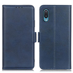 Handytasche Stand Schutzhülle Flip Leder Hülle M15L für Samsung Galaxy A02 Blau