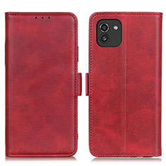 Handytasche Stand Schutzhülle Flip Leder Hülle M15L für Samsung Galaxy A03 Rot