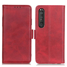 Handytasche Stand Schutzhülle Flip Leder Hülle M15L für Sony Xperia 1 III Rot