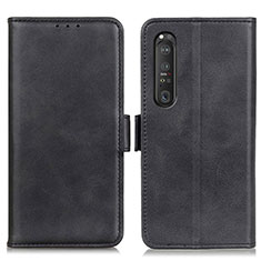 Handytasche Stand Schutzhülle Flip Leder Hülle M15L für Sony Xperia 1 III Schwarz