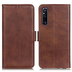 Handytasche Stand Schutzhülle Flip Leder Hülle M15L für Sony Xperia 1 V Braun