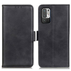 Handytasche Stand Schutzhülle Flip Leder Hülle M15L für Xiaomi Redmi Note 10 5G Schwarz