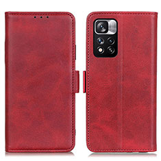 Handytasche Stand Schutzhülle Flip Leder Hülle M15L für Xiaomi Redmi Note 11 Pro+ Plus 5G Rot