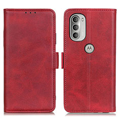 Handytasche Stand Schutzhülle Flip Leder Hülle M16L für Motorola Moto G51 5G Rot