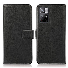 Handytasche Stand Schutzhülle Flip Leder Hülle M16L für Xiaomi Redmi Note 11T 5G Schwarz