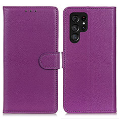 Handytasche Stand Schutzhülle Flip Leder Hülle M18L für Samsung Galaxy S23 Ultra 5G Violett