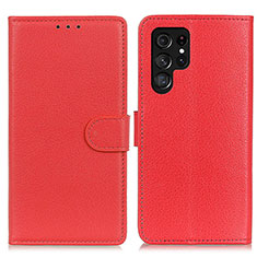 Handytasche Stand Schutzhülle Flip Leder Hülle M18L für Samsung Galaxy S24 Ultra 5G Rot