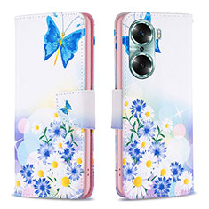 Handytasche Stand Schutzhülle Flip Leder Hülle Modisch Muster B01F für Huawei Honor 60 Pro 5G Blau