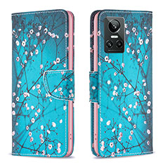 Handytasche Stand Schutzhülle Flip Leder Hülle Modisch Muster B01F für Realme GT Neo3 5G Cyan