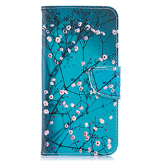 Handytasche Stand Schutzhülle Flip Leder Hülle Modisch Muster B01F für Samsung Galaxy A10 Cyan