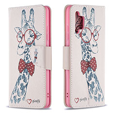 Handytasche Stand Schutzhülle Flip Leder Hülle Modisch Muster B01F für Samsung Galaxy A32 5G Rosa
