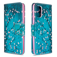 Handytasche Stand Schutzhülle Flip Leder Hülle Modisch Muster B01F für Samsung Galaxy A41 Cyan