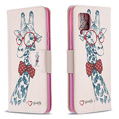 Handytasche Stand Schutzhülle Flip Leder Hülle Modisch Muster B01F für Samsung Galaxy A42 5G Rosa