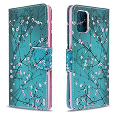 Handytasche Stand Schutzhülle Flip Leder Hülle Modisch Muster B01F für Samsung Galaxy A71 5G Cyan