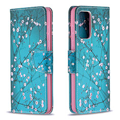 Handytasche Stand Schutzhülle Flip Leder Hülle Modisch Muster B01F für Samsung Galaxy A72 4G Cyan