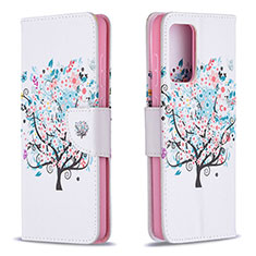 Handytasche Stand Schutzhülle Flip Leder Hülle Modisch Muster B01F für Samsung Galaxy A72 5G Weiß