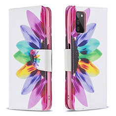 Handytasche Stand Schutzhülle Flip Leder Hülle Modisch Muster B01F für Samsung Galaxy F02S SM-E025F Plusfarbig
