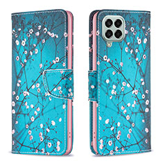 Handytasche Stand Schutzhülle Flip Leder Hülle Modisch Muster B01F für Samsung Galaxy M33 5G Cyan