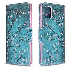 Handytasche Stand Schutzhülle Flip Leder Hülle Modisch Muster B01F für Samsung Galaxy M40S Cyan