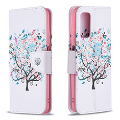 Handytasche Stand Schutzhülle Flip Leder Hülle Modisch Muster B01F für Xiaomi Poco M3 Weiß