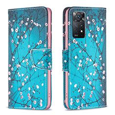 Handytasche Stand Schutzhülle Flip Leder Hülle Modisch Muster B01F für Xiaomi Redmi Note 11 Pro 4G Cyan