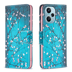 Handytasche Stand Schutzhülle Flip Leder Hülle Modisch Muster B01F für Xiaomi Redmi Note 12 Turbo 5G Cyan