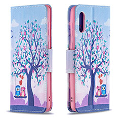 Handytasche Stand Schutzhülle Flip Leder Hülle Modisch Muster B03F für Samsung Galaxy A02 Helles Lila