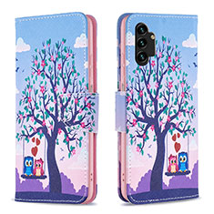 Handytasche Stand Schutzhülle Flip Leder Hülle Modisch Muster B03F für Samsung Galaxy A13 4G Helles Lila