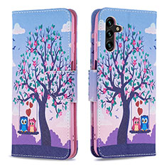 Handytasche Stand Schutzhülle Flip Leder Hülle Modisch Muster B03F für Samsung Galaxy A13 5G Helles Lila