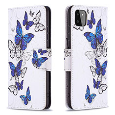 Handytasche Stand Schutzhülle Flip Leder Hülle Modisch Muster B03F für Samsung Galaxy A22 5G Blau