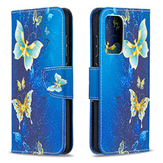 Handytasche Stand Schutzhülle Flip Leder Hülle Modisch Muster B03F für Samsung Galaxy A52s 5G Hellblau