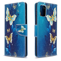 Handytasche Stand Schutzhülle Flip Leder Hülle Modisch Muster B03F für Samsung Galaxy A71 4G A715 Hellblau