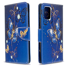 Handytasche Stand Schutzhülle Flip Leder Hülle Modisch Muster B03F für Samsung Galaxy A71 4G A715 Königs Blau