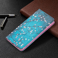 Handytasche Stand Schutzhülle Flip Leder Hülle Modisch Muster B03F für Samsung Galaxy S21 FE 5G Minzgrün