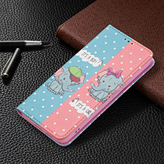 Handytasche Stand Schutzhülle Flip Leder Hülle Modisch Muster B03F für Samsung Galaxy S21 FE 5G Rosa