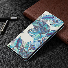 Handytasche Stand Schutzhülle Flip Leder Hülle Modisch Muster B03F für Samsung Galaxy S23 Ultra 5G Blau